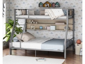 Двухъярусная кровать Гранада-1П 140 Серая в Невьянске - nevyansk.magazinmebel.ru | фото