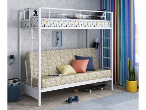 Двухъярусная кровать с диваном Мадлен белая-пифагор в Невьянске - nevyansk.magazinmebel.ru | фото