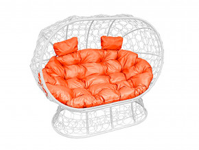 Кокон Лежебока на подставке с ротангом оранжевая подушка в Невьянске - nevyansk.magazinmebel.ru | фото - изображение 1