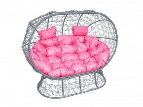 Кокон Лежебока на подставке с ротангом розовая подушка в Невьянске - nevyansk.magazinmebel.ru | фото - изображение 1
