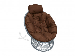 Кресло Папасан мини пружинка с ротангом коричневая подушка в Невьянске - nevyansk.magazinmebel.ru | фото