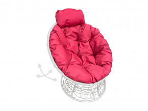 Кресло Папасан мини пружинка с ротангом красная подушка в Невьянске - nevyansk.magazinmebel.ru | фото - изображение 1