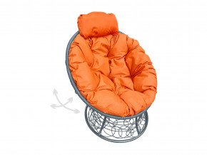 Кресло Папасан мини пружинка с ротангом оранжевая подушка в Невьянске - nevyansk.magazinmebel.ru | фото