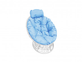 Кресло Папасан мини с ротангом голубая подушка в Невьянске - nevyansk.magazinmebel.ru | фото