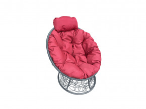 Кресло Папасан мини с ротангом красная подушка в Невьянске - nevyansk.magazinmebel.ru | фото - изображение 1