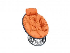 Кресло Папасан мини с ротангом оранжевая подушка в Невьянске - nevyansk.magazinmebel.ru | фото