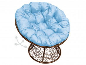 Кресло Папасан пружинка с ротангом голубая подушка в Невьянске - nevyansk.magazinmebel.ru | фото