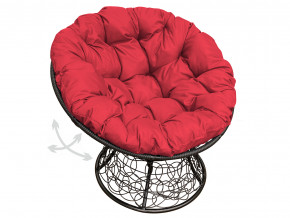 Кресло Папасан пружинка с ротангом красная подушка в Невьянске - nevyansk.magazinmebel.ru | фото
