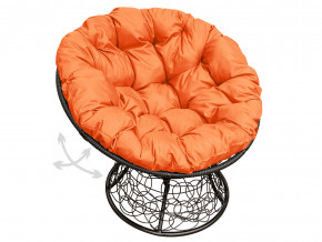 Кресло Папасан пружинка с ротангом оранжевая подушка в Невьянске - nevyansk.magazinmebel.ru | фото