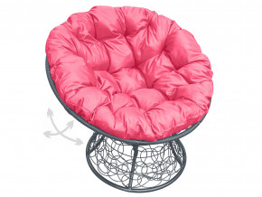 Кресло Папасан пружинка с ротангом розовая подушка в Невьянске - nevyansk.magazinmebel.ru | фото