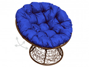Кресло Папасан пружинка с ротангом синяя подушка в Невьянске - nevyansk.magazinmebel.ru | фото - изображение 1