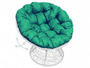 Кресло Папасан пружинка с ротангом зелёная подушка в Невьянске - nevyansk.magazinmebel.ru | фото