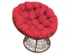 Кресло Папасан с ротангом красная подушка в Невьянске - nevyansk.magazinmebel.ru | фото