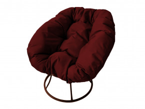 Кресло Пончик без ротанга бордовая подушка в Невьянске - nevyansk.magazinmebel.ru | фото
