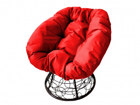 Кресло Пончик с ротангом красная подушка в Невьянске - nevyansk.magazinmebel.ru | фото