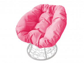 Кресло Пончик с ротангом розовая подушка в Невьянске - nevyansk.magazinmebel.ru | фото