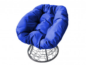 Кресло Пончик с ротангом синяя подушка в Невьянске - nevyansk.magazinmebel.ru | фото