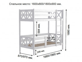 Кровать 2-х ярусная Аист-2 Прованс белый 1800х900 мм в Невьянске - nevyansk.magazinmebel.ru | фото - изображение 2