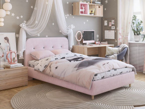 Кровать 900 Лео велюр нежно-розовый в Невьянске - nevyansk.magazinmebel.ru | фото - изображение 4