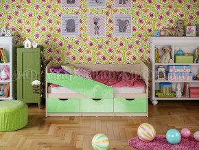 Кровать Бабочки 1800 Салатовый металлик в Невьянске - nevyansk.magazinmebel.ru | фото