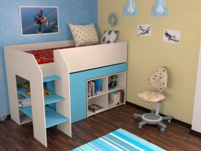 Кровать чердак Теремок 2 Голубой в Невьянске - nevyansk.magazinmebel.ru | фото - изображение 1