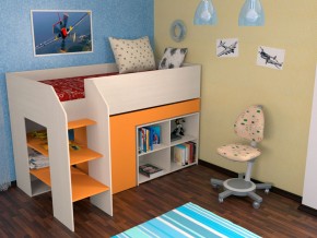 Кровать чердак Теремок 2 Оранжевый в Невьянске - nevyansk.magazinmebel.ru | фото