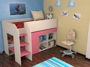 Кровать чердак Теремок 2 Розовый в Невьянске - nevyansk.magazinmebel.ru | фото