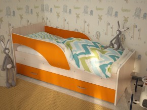 Кровать детская Максимка млечный дуб-оранж в Невьянске - nevyansk.magazinmebel.ru | фото