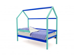 Кровать-домик Svogen с бортиком мятно-синий в Невьянске - nevyansk.magazinmebel.ru | фото - изображение 1