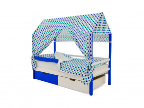 Кровать-домик Svogen с ящиками и бортиком сине-белый в Невьянске - nevyansk.magazinmebel.ru | фото - изображение 5