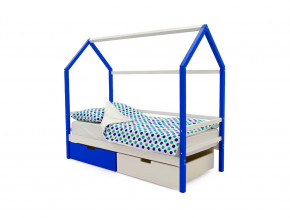 Кровать-домик Svogen с ящиками сине-белый в Невьянске - nevyansk.magazinmebel.ru | фото
