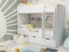 Кровать двухъярусная Малыш двойняшка белый в Невьянске - nevyansk.magazinmebel.ru | фото