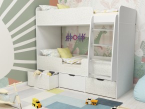 Кровать двухъярусная Малыш двойняшка белый феритейл в Невьянске - nevyansk.magazinmebel.ru | фото