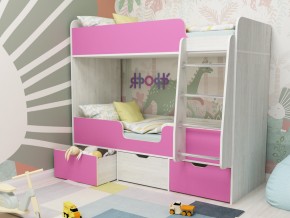 Кровать двухъярусная Малыш двойняшка винтерберг-розовый в Невьянске - nevyansk.magazinmebel.ru | фото