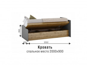 Кровать Харви белый/вотан в Невьянске - nevyansk.magazinmebel.ru | фото - изображение 3
