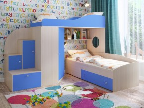 Кровать Кадет 2 Дуб молочный-голубой в Невьянске - nevyansk.magazinmebel.ru | фото
