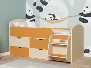 Кровать Малыш-7 Дуб-Оранжевый в Невьянске - nevyansk.magazinmebel.ru | фото