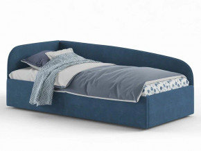 Кровать мягкая Денди на латах рогожка синяя в Невьянске - nevyansk.magazinmebel.ru | фото