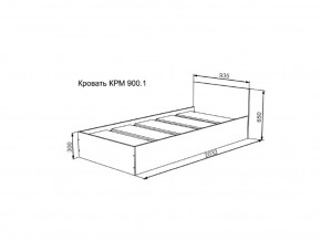 Кровать Мори КРМ 900.1 графит в Невьянске - nevyansk.magazinmebel.ru | фото - изображение 2