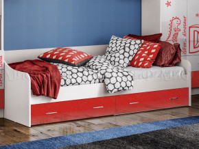 Кровать с ящиками Вега Алфавит Красный в Невьянске - nevyansk.magazinmebel.ru | фото