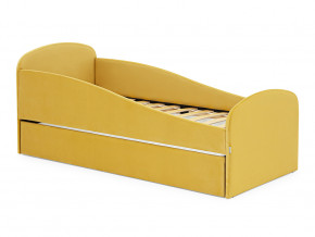 Кровать с ящиком Letmo горчичный (велюр) в Невьянске - nevyansk.magazinmebel.ru | фото - изображение 1