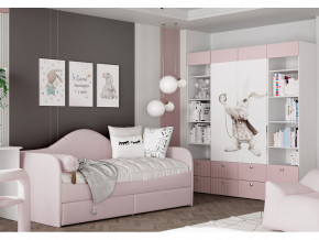 Кровать с мягкой обивкой Алиса ПМ-332.18 велюр розовый в Невьянске - nevyansk.magazinmebel.ru | фото - изображение 3