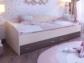 Кровать с выкатными ящиками Дуб молочный-Бодего в Невьянске - nevyansk.magazinmebel.ru | фото