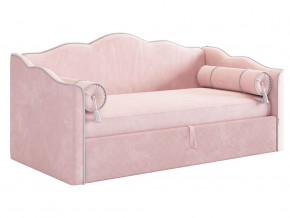 Кровать софа Лея 900 велюр нежно-розовый/галька в Невьянске - nevyansk.magazinmebel.ru | фото - изображение 1
