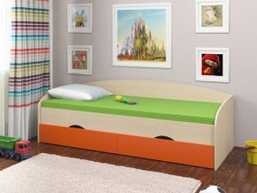 Кровать Соня 2 дуб молочный-оранжевый в Невьянске - nevyansk.magazinmebel.ru | фото - изображение 1