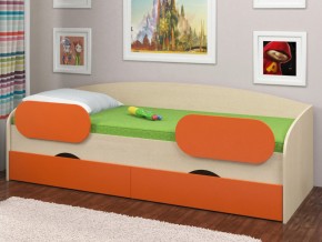 Кровать Соня 2 дуб молочный-оранжевый в Невьянске - nevyansk.magazinmebel.ru | фото - изображение 2