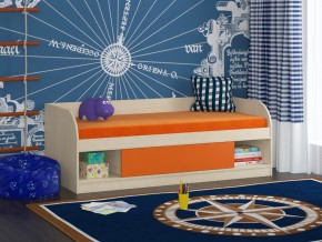 Кровать Соня 4 дуб молочный-оранжевый в Невьянске - nevyansk.magazinmebel.ru | фото