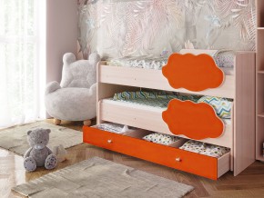Кровать Соник с ящиком млечный дуб-оранж в Невьянске - nevyansk.magazinmebel.ru | фото - изображение 1