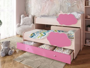 Кровать Соник с ящиком млечный дуб-розовый в Невьянске - nevyansk.magazinmebel.ru | фото