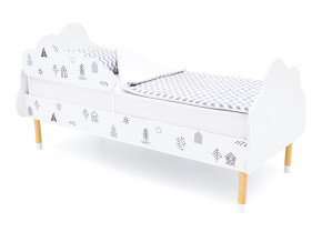 Кровать Stumpa Облако с бортиком рисунок Домики в Невьянске - nevyansk.magazinmebel.ru | фото